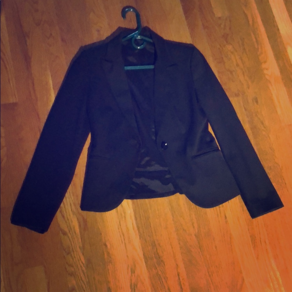 Express Black One-Botton Fitted Blazer